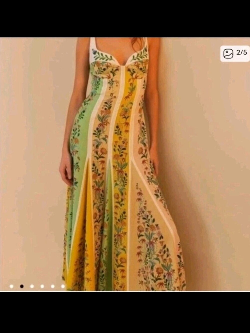 Farm Rio Delicate Floral Stripes Maxidress - Picture 3 of 8